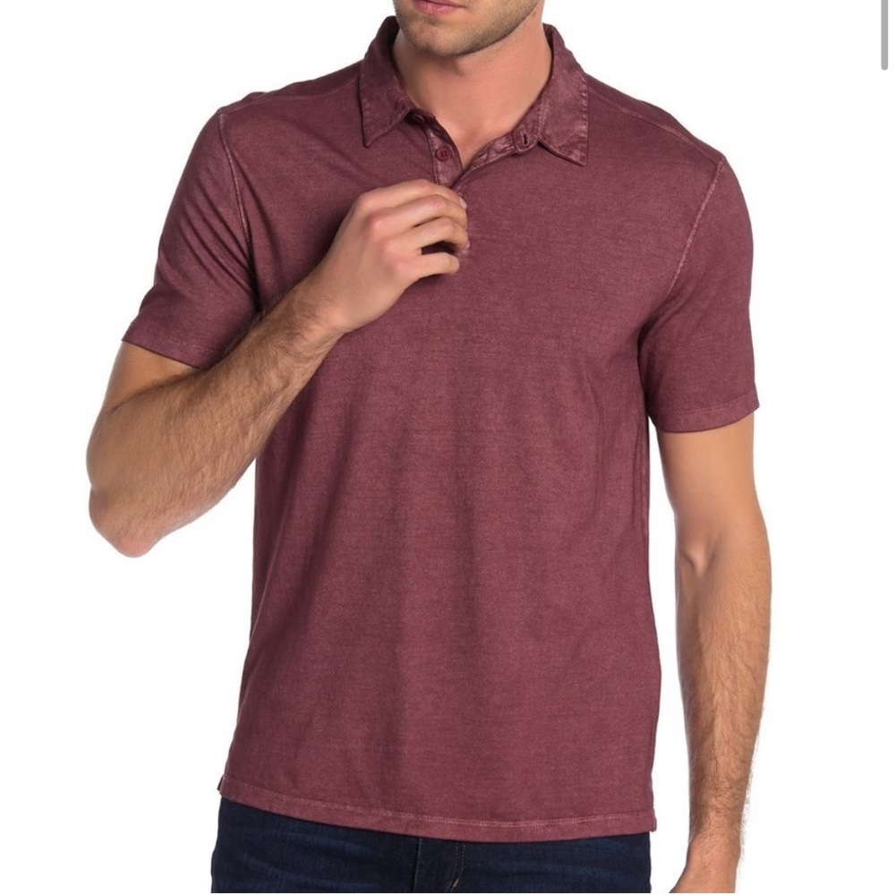 John Varvatos Men's Burgundy Polo Shirt